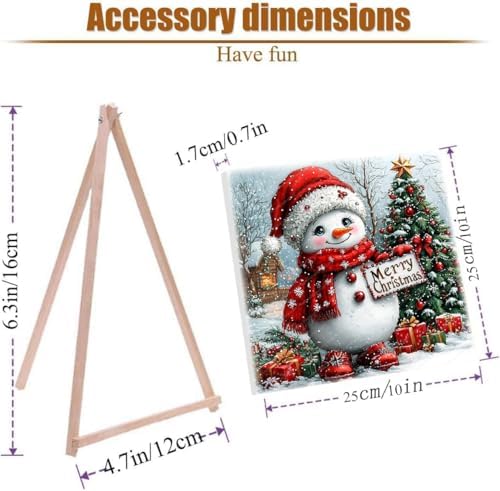 4 Pack Christmas Paint by Numbers Kit for Adults with Framed,Snowman Truck Candle Christmas Tree Paint by Number with Wooden Easel DIY Winter Bonfire Landscape Adult Paint by Number Kits10X12-10x10in - Image 6