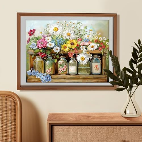 Qaisxoty Flowers Paint by Numbers Kit for Adults, Rolled Floral Adult Paint by Number, Complete Paint by Number Kit with Canvas, Box, Brushes, Acrylic Paints - DIY Home Decor & Gift (12”x16”) - Image 2
