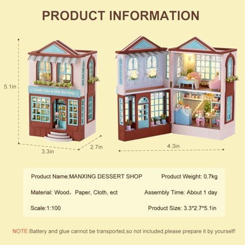 CUTEROOM DIY Miniature House Kit Wooden Craft Gift for Adult-Candy Cake - Image 2