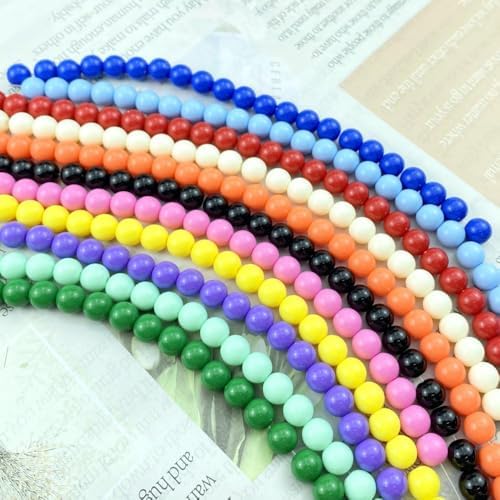 700pcs Acrylic Round Beads for Crafts 6mm Resin Candy Color Spacer Beads with Hole for Jewelry Making Sewing Crafts Decoration Necklaces Bracelets Earrings Supplies(Frosted Mix Colors) - Image 5