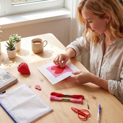 XunYee Needlepoint Canvas Kit, Heart - Image 6