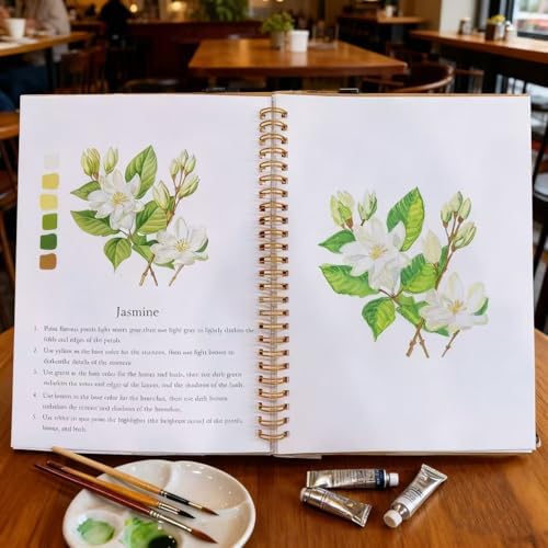 Workbooks Coloring Book Beginner Friendly Painting Kit Easy Nature Scenes Painting Set Art Crafts for Creative Exploration Gift for Adults (The Fall, Without Palette) - Image 3