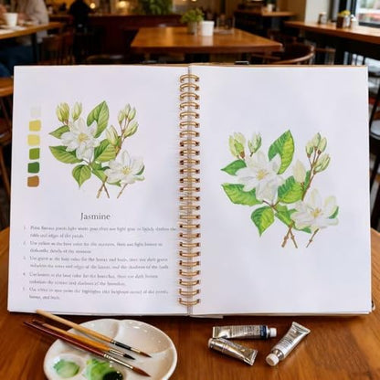 Workbooks Coloring Book Beginner Friendly Painting Kit Easy Nature Scenes Painting Set Art Crafts for Creative Exploration Gift for Adults (The Fall, Without Palette) - Image 3