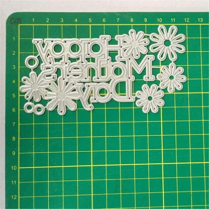 Scrapbooking Die-Cuts, Christmas Metal Cutting Dies for Card Making, Paper Craft Punch Template, Background Embossing Stencils, DIY Album Décor (Happy Mothers Day-11.9x6.5cm) - Image 7
