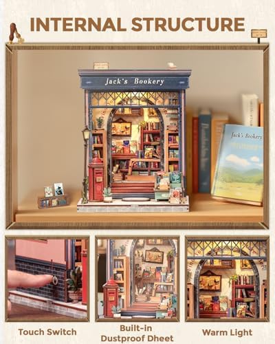 CUTEBEE Book Nook Kit, DIY Miniature House Dollhouse Kit for Adults - Image 3