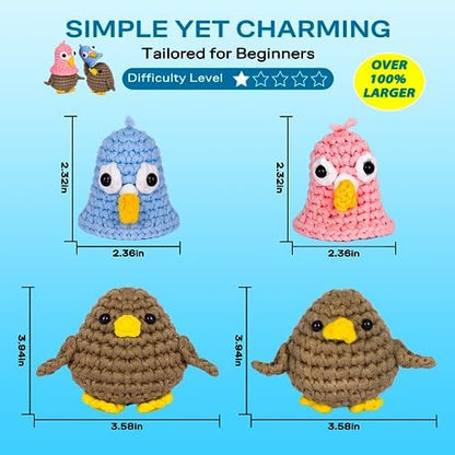 Crochetta Crochet Kit for Beginners, Crochet Kit with Step-by-Step Video Tutorials, Crochet Starter Kit Learn to Crochet Kits for Adults Teenagers, Jumbo 2 Penguins Familly (40%+ Yarn Content) - Image 3