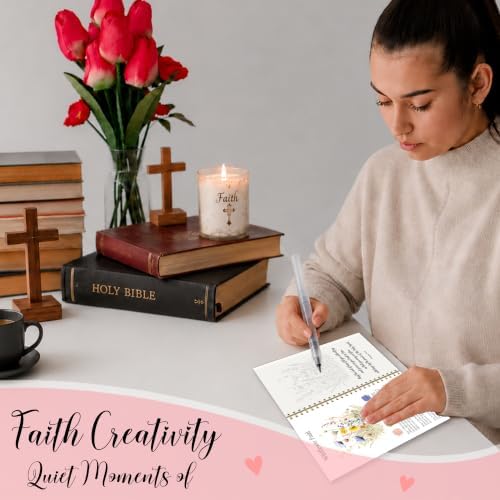 Christian Gift, Bible Flowers Watercolor Workbook, Watercolor Workbook with 12 Different Bible Wildflower Designs, Flower Water Coloring Book Set with Water Paintbrush, Christian Gift for Boys Girls - Image 5