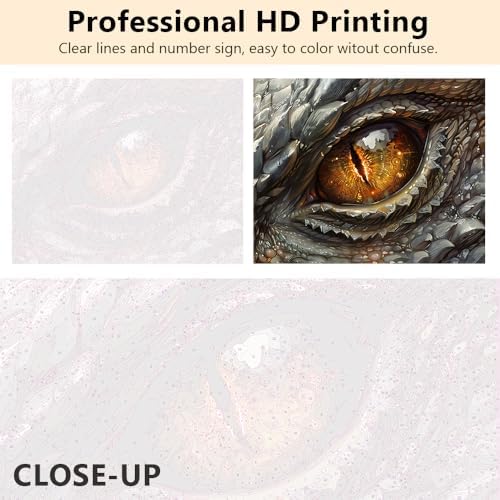 TUMOVO Dragon Eye Framed Paint by Numbers for Adults, Animal Paint by Numbers Kit for Beginner, DIY Acrylic Paint by Numbers Kits on Canvas, Eye Oil Painting Kits Drawing Paintwork 16"x20" - Image 3