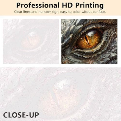 TUMOVO Dragon Eye Framed Paint by Numbers for Adults, Animal Paint by Numbers Kit for Beginner, DIY Acrylic Paint by Numbers Kits on Canvas, Eye Oil Painting Kits Drawing Paintwork 16"x20" - Image 3