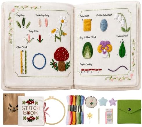 Embroidery Stitch Book Kit, Embroidery Starter Kit, 32 Essential Stitches by Labeumela