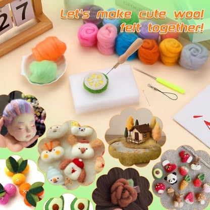 IMZAY Needle Felting Kit, 72 Colors Felting Wool Kit Wool Roving - Image 6