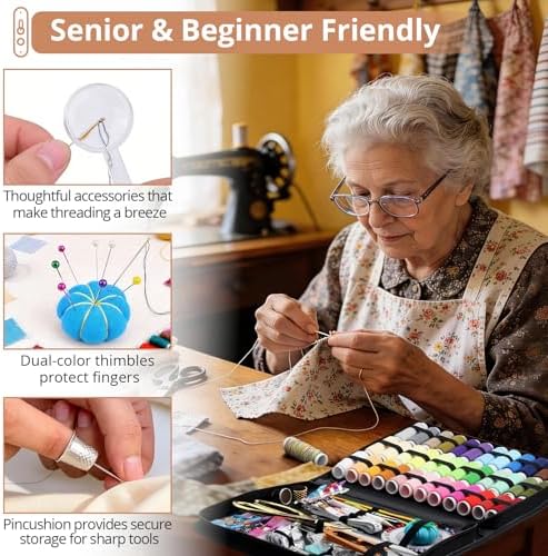 KAMTOP 191 PCS Sewing Kit for Adults with 43 Thread Colors for Repairs - Image 5
