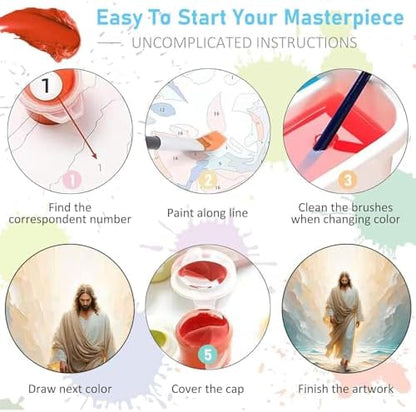 BAWKENTON Jesus Paint by Numbers kit for Adults and Kids - Image 6