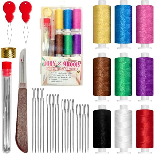 QCZKB Sewing Kit, Portable Kit for Adults, Plastic Box Needle and Thread Accesories by QCZKB