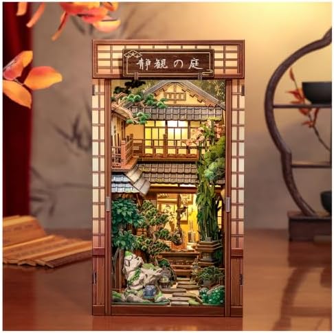 Fsolis Japanese Book Nook Kit for Adults, Serene Courtyard by FsolisDIYDollhouse
