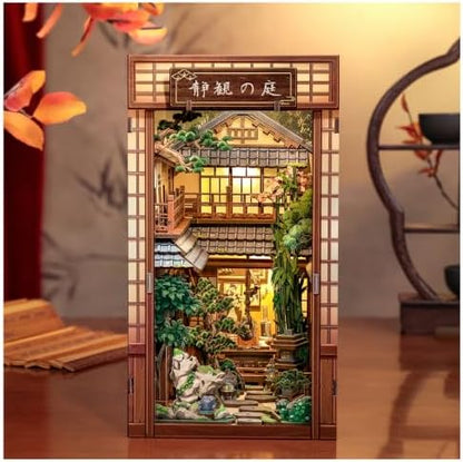 Fsolis Japanese Book Nook Kit for Adults, Serene Courtyard by FsolisDIYDollhouse