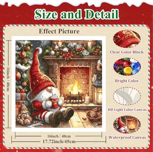 Christmas Paint by Number Kits for Adults, Paint by Numbers Kit for Adults - Image 4