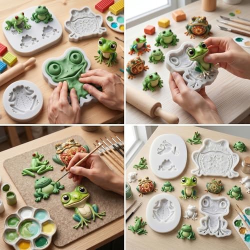 Frog Silicone Molds Frog Toad Polymer Clay Mold Set of 4 - Image 4