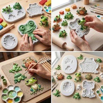 Frog Silicone Molds Frog Toad Polymer Clay Mold Set of 4 - Image 4