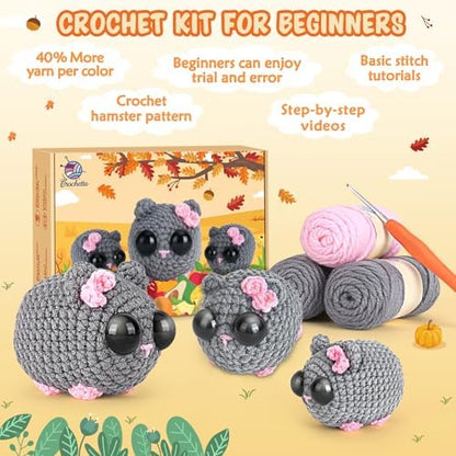 Crochetta Beginner Crochet Kit with Step-by-Step Video Tutorials, Learn to Crochet for Adults & Kids, Knitting Craft Supplies, Hanging Plants Home Decor (40%+ Yarn) - Image 4