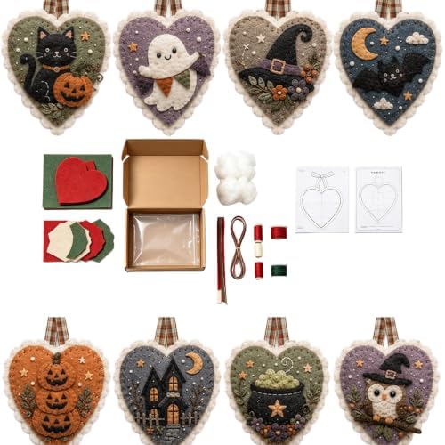 Winter Birds Pre-Cut Felt Heart Ornament Kit，Cozy Halloween by Unknown
