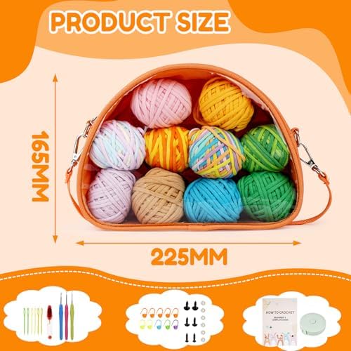 Wadukud 36 PCS Crochet Kit for Beginners Adults Kids - First Crochet Set Include 10 Colors Super Soft Cotton Yarn for Crocheting, Crochet Hooks, Instruction, Bag, Crochet Accessories and Supplies - Image 3