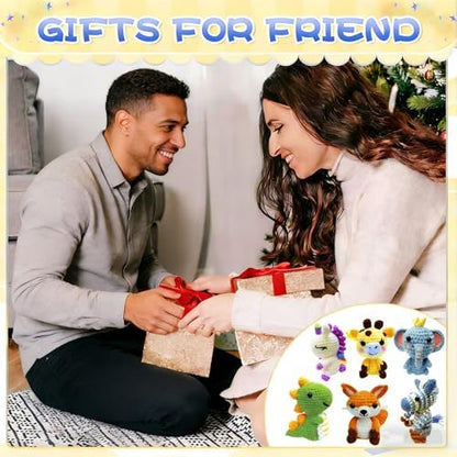 OLHKYN 6Pcs Crochet Kit for Beginners, 2026 DIY Craft for Adults, Great Gift for Crochet Lovers, Crocheting Animal Kits with Step by Step Videos,Yarn,Crochet Hook,Birthday Holiday Gift - Image 5
