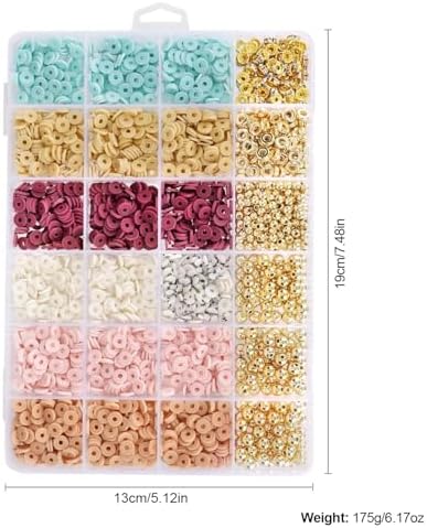 Believo Polymer Clay Beads Kit for DIY Jewelry – with Elastic Cord, Spacer Beads, Colorful Flat Heishi Beads – Ideal for Bracelet & Necklace Making (Macarons) - Image 4