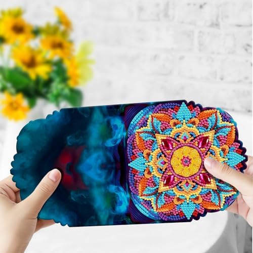 pigpigboss Mandala Diamond Painting Greeting Card Kit, 8 Packs - Image 6