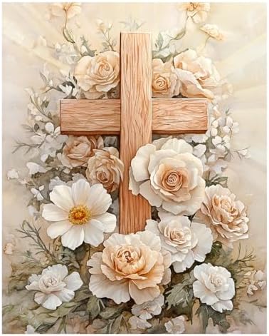 AUKELHJ Paint by Numbers Kit for Adults Beginner, Cross, 16X20 Inch by Unknown