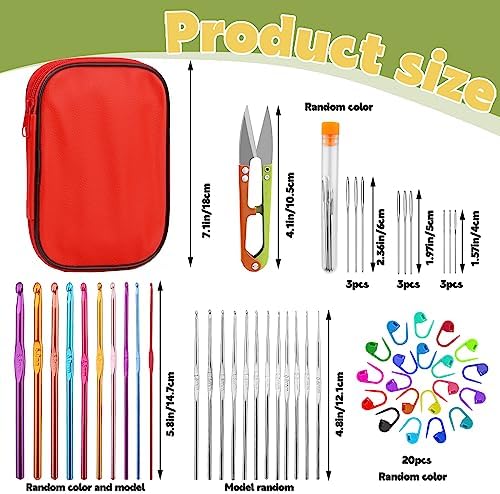 IMZAY Crochet Hooks Set, 54Pack Crochet Needles Set Ergonomic Crochet Hooks - Image 2