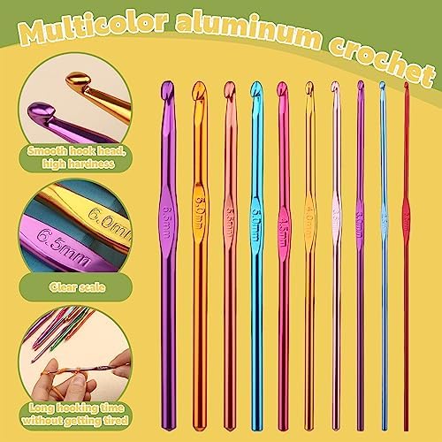 IMZAY Crochet Hooks Set, 54Pack Crochet Needles Set Ergonomic Crochet Hooks - Image 3