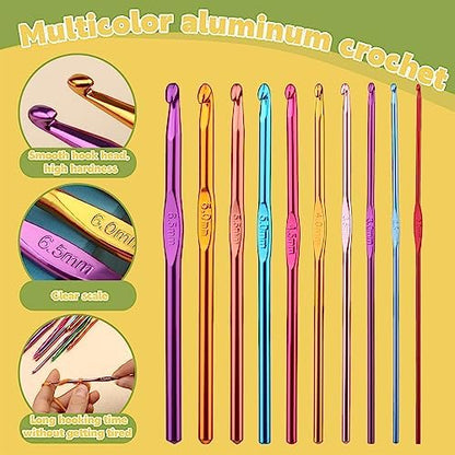 IMZAY Crochet Hooks Set, 54Pack Crochet Needles Set Ergonomic Crochet Hooks - Image 3