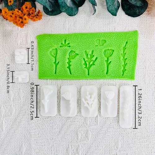 Xaekicr Polymer Clay Molds Nature Garden Set – 7PCS Botanical and Insect Texture Clay Molds for Polymer Clay Jewelry, Floral Clay Tools for Earrings, Crafts and Nature-Inspired Designs - Image 6