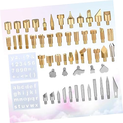 Operitacx 57pcs One Wood Carving Pen Tip Set Stencil Soldering Iron Pyrography Tool Kit Embossing Carving Pen for - Image 6
