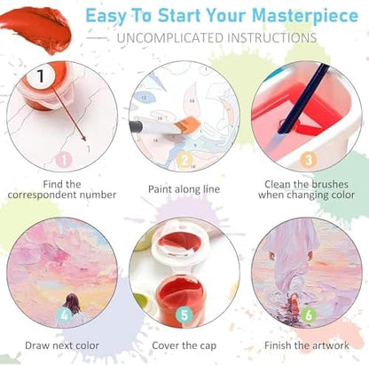 BAWKENTON Pink Jesus Paint by Numbers for Adults and Kids - Image 6