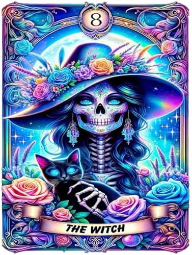 Lophomie Diamond Art Kits for Adults, 5D Skull Witch Diamond Painting Kits by LophomieDiamondArtDiamondArtCoasters%E2%80%94AddWarmthandCreativitytoYourLifeTurnTinyDiamondsintoBigJoy