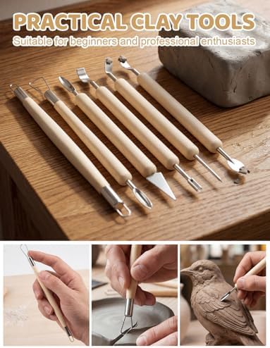 14Pcs Clay Sculpting Tools Kit, Ceramic Clay Ball Stylus Dot Painting Tools, Air Dry Clay Tools Set for Carving, Dotting, Embossing, Shaping, Molding, Pottery Crafts, Nail Art, Rhinestone, Rock - Image 4