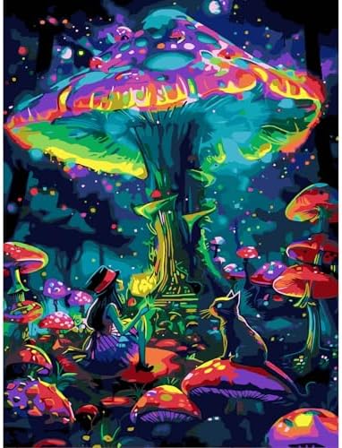 Paint by Numbers Kit for Adults,Magic Mushroom Paint by Number 16x20 In by TCDZMYGS