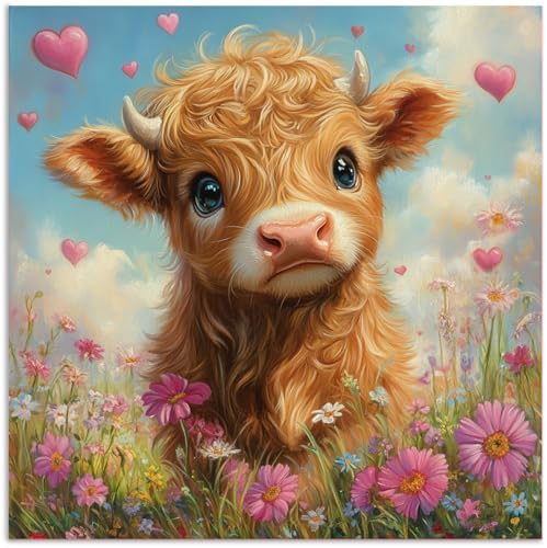 CRZMODE Highland Cow Paint by Numbers Kit for Adults, Cow Paint by Numbers for Adults, Acrylic Painting Crafts for Home Decor Gift (16x16inch) by Unknown