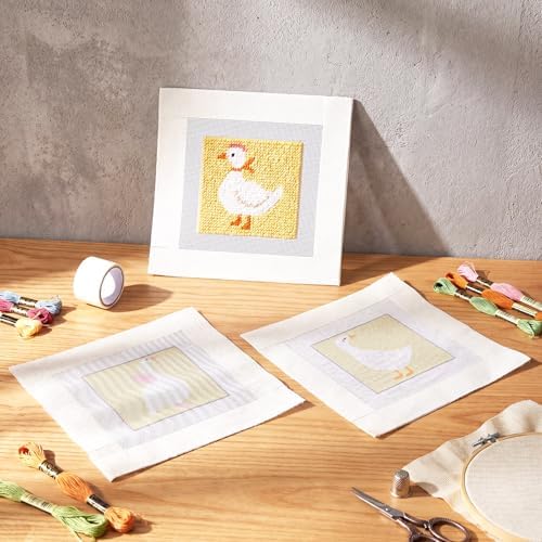 3 Pcs 18 Mesh Goose Needlepoint Canvas with Tape, 8" x 8" - Image 5