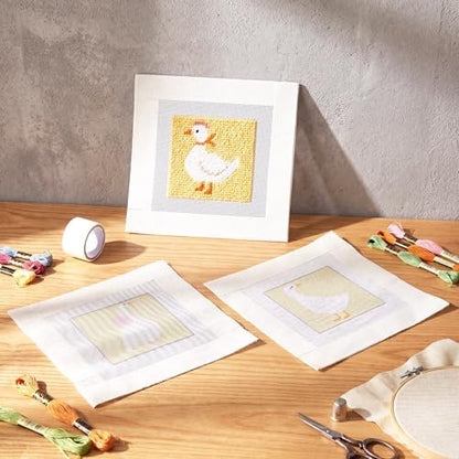 3 Pcs 18 Mesh Goose Needlepoint Canvas with Tape, 8" x 8" - Image 5