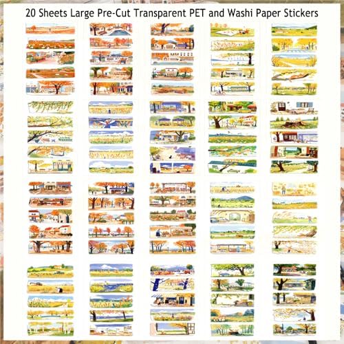 Fall Scenery Sticker Book, PET & Washi Stickers for Journaling - Image 4