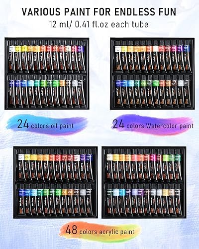 Nicpro 158PCS Deluxe Art Painting Kit for Artist with Easel, Paints & Brush - Image 4