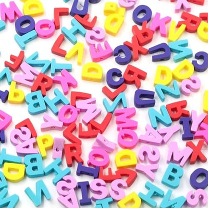 100 Pcs 3D Letter Polymer Clay Beads Mixed Heishi Spacer Beads Supplies for DIY Bracelet Earring Necklace Jewelry Making by PEVOGON