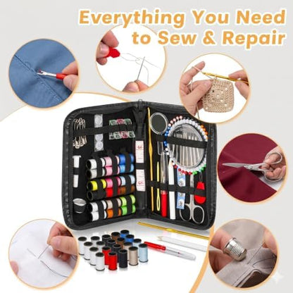 142-Piece Travel Sewing Kit for Adults & Kids, Small Needle & Thread Kit - Image 5