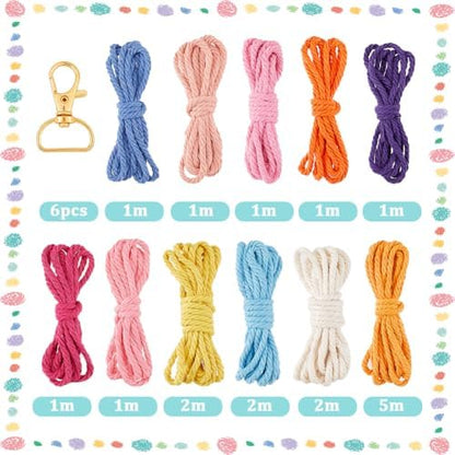 SUNNYCLUE 6 Sets Keychain Making Kits Flower Macrame Keychain Kits with Tassel Woven Keychain Kit Instruction Included Boho Macrame Kits for Beginners Adults Handbags DIY Hanging Ornament Decoration - Image 2