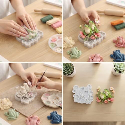 Frog Polymer Clay Molds Frog Flower Silicone Mold - Image 4