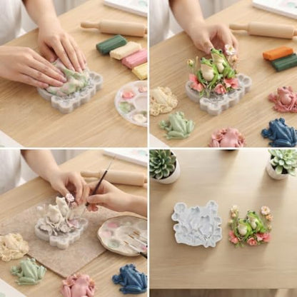 Frog Polymer Clay Molds Frog Flower Silicone Mold - Image 4