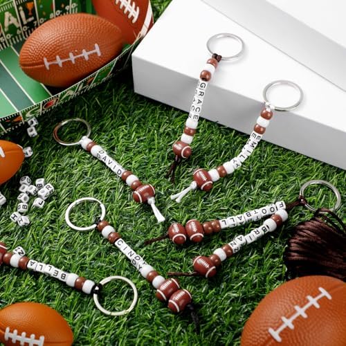 Landical 564 Pcs Football Keychain Making Kit DIY Name Bead Key Chain Craft - Image 3